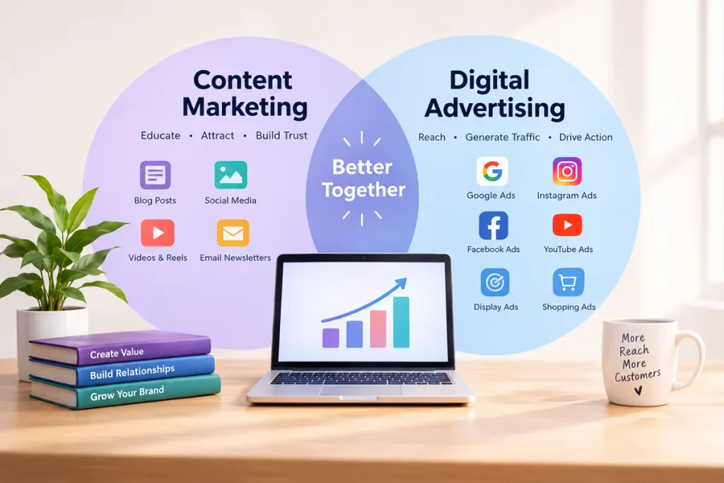 Content Marketing vs Digital Advertising Better Together